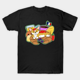 French Breakfast Corgi T-Shirt